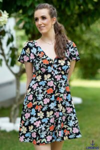 Printed Button Down Mini Dress