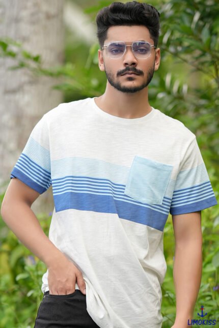 Striped Pocket Tee - Timeless Comfort & Style | Only 2690