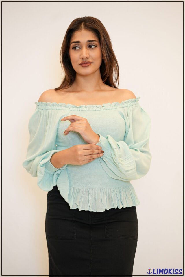 Shoulder Ruffle Blouse - 5676