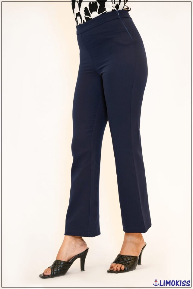 Navy Straight-Leg Trousers - 5854