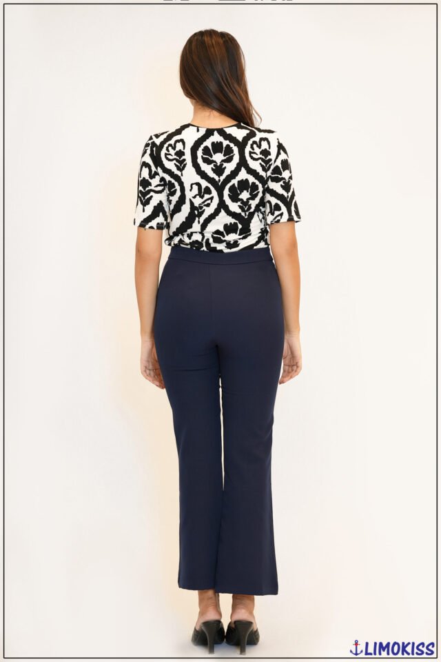 Navy Straight-Leg Trousers - 5847