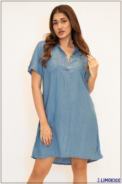 Front Denim Dress - 5678