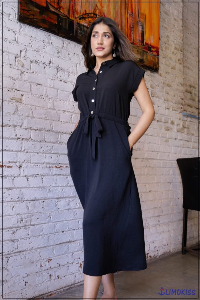 Midnight Grace Shirt Dress– Trendy Ladies Dress in Sri Lanka