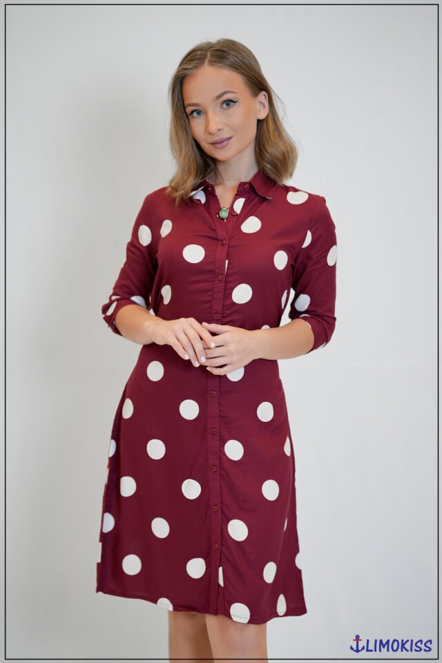 Collared Dot Dress - Limokiss