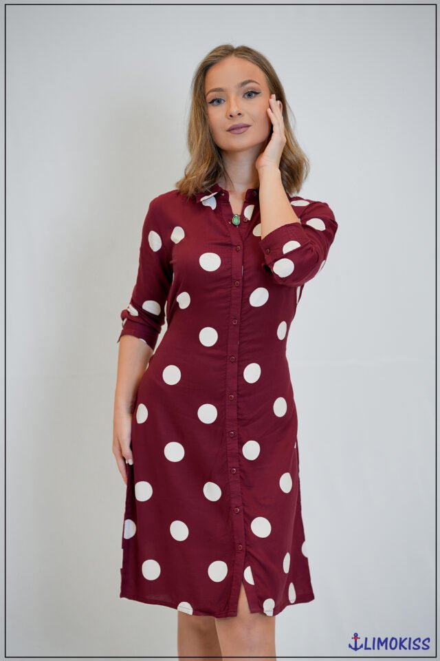 Collared Dot Dress - Limokiss