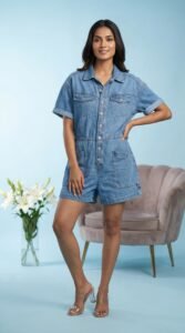 Short Denim Jumpsuit | Premium Quality Women's Fashion | Limokiss